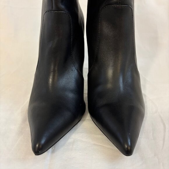 Steve Madden Monarch Black Leather Slouchy Stiletto Ankle Booties Womens Size 9M - Picture 7 of 12